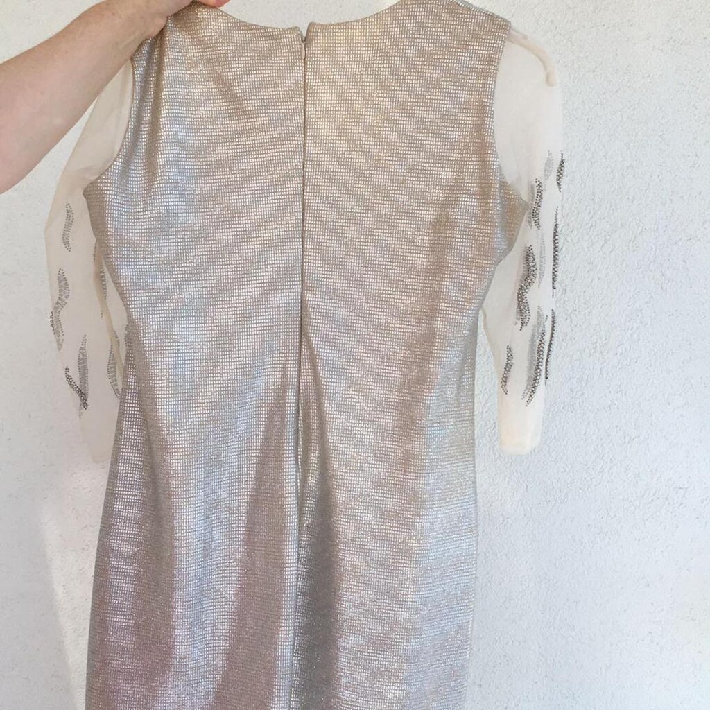 Krem Rengi Midi Boy Abiye Elbise - 6