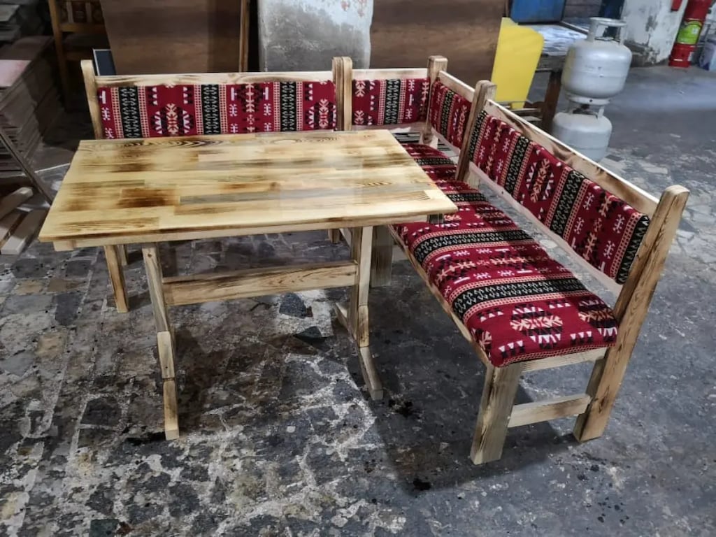 Ahşap şark köşe takımı