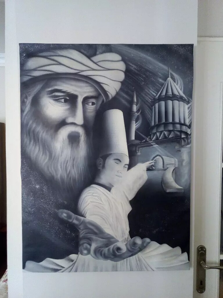 Mevlana tablo airbrush resim - 4