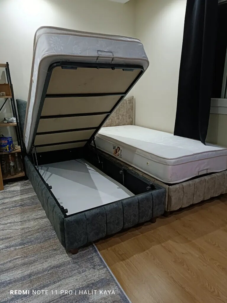 2 adet 90x190 baza başlık full ortopedik yatak - 2
