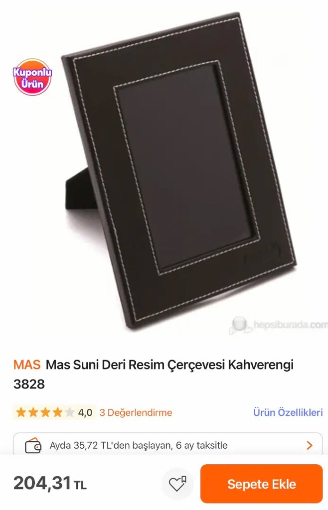 Suni deri resim çerçevesi kahverengi - 5