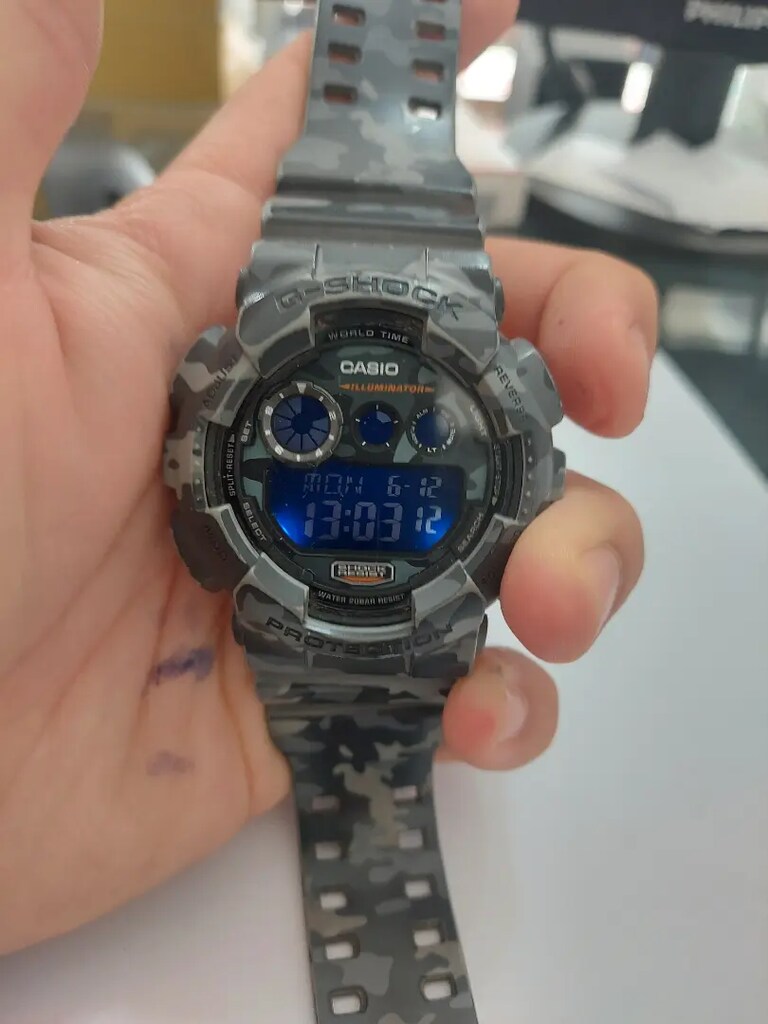 G-shock protection gri kamuflaj saat - 4