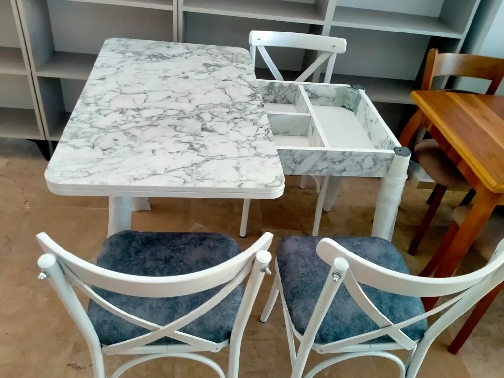 Kaliteli mdf açılabilir yemek masası takımı - 4