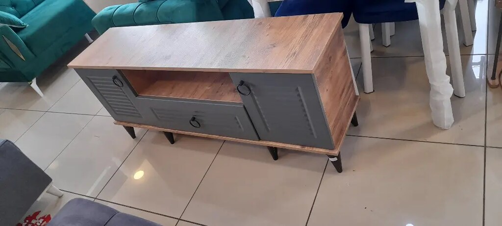 Sıfır mdf mebran kapaklı televizyon ünitesi 120cm uzunluk - 7
