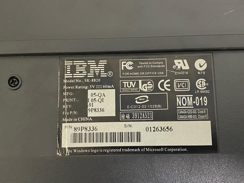 Orijinal IBM PS/2 Bilgisayar klavye Keyboard SK-8820 - 6