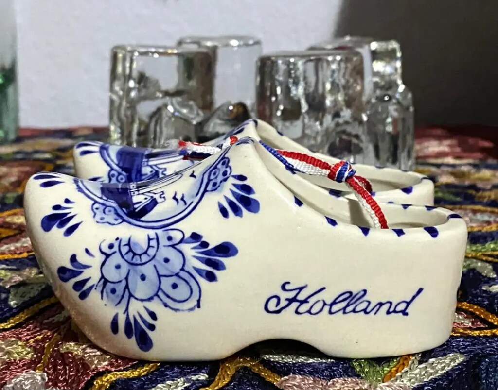 HOLLAND Delft El Boyama Damgalı Porselen Ayakkabı & Çift - 8