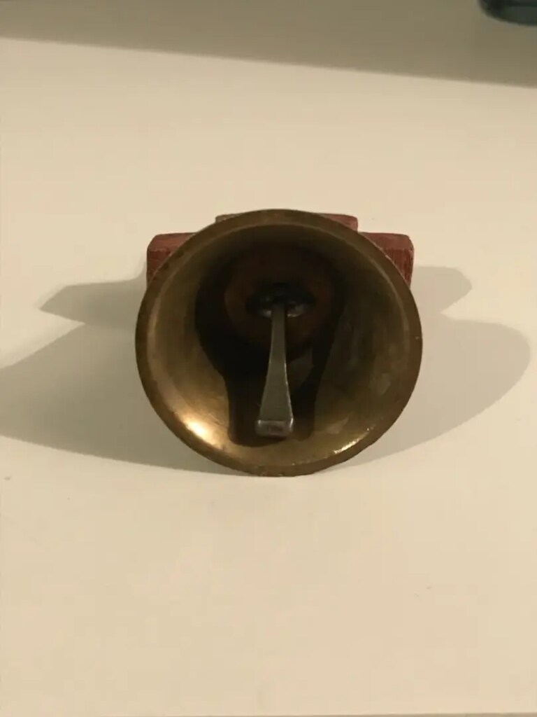 Antika Ahşap Saplı Fransız Bronz Çan - 3