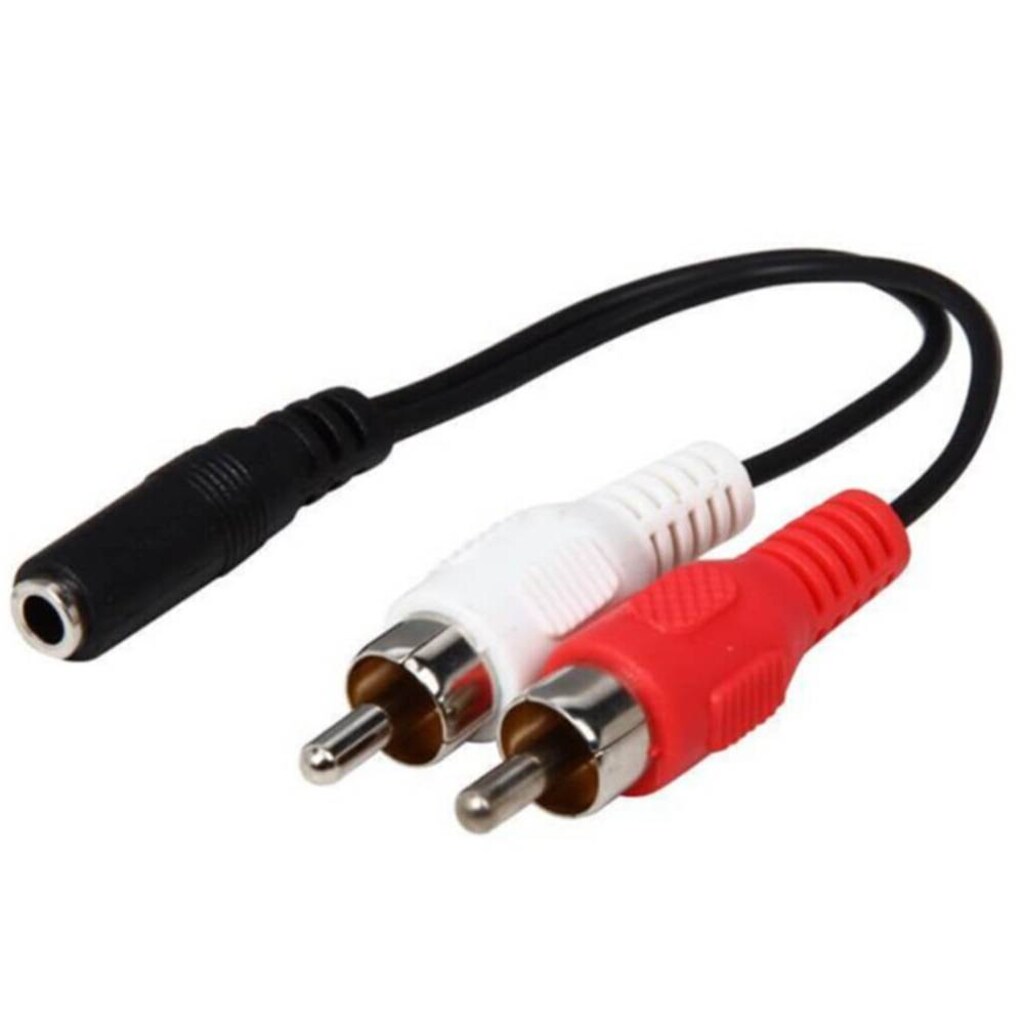 2 RCA Erkek To 3,5 mm. AUX Stereo Dişi Ses Dönüştürücü - 8