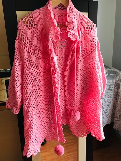 Sıfır Ürün Lizöz Şal Hırka Pudra Pembe
