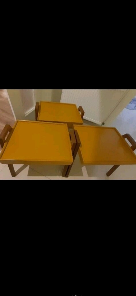 Acil son fiyat Modern dekoratif şık ahşap 3'lü sehpa tak?m? - 7