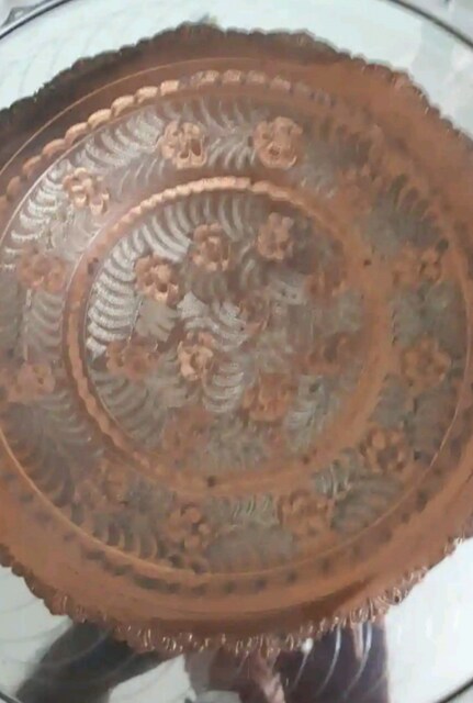 Bakır el işi şekerlik 25 cm.