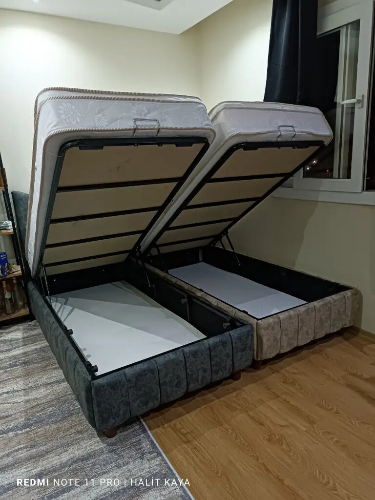 2 adet 90x190 baza başlık full ortopedik yatak - 3