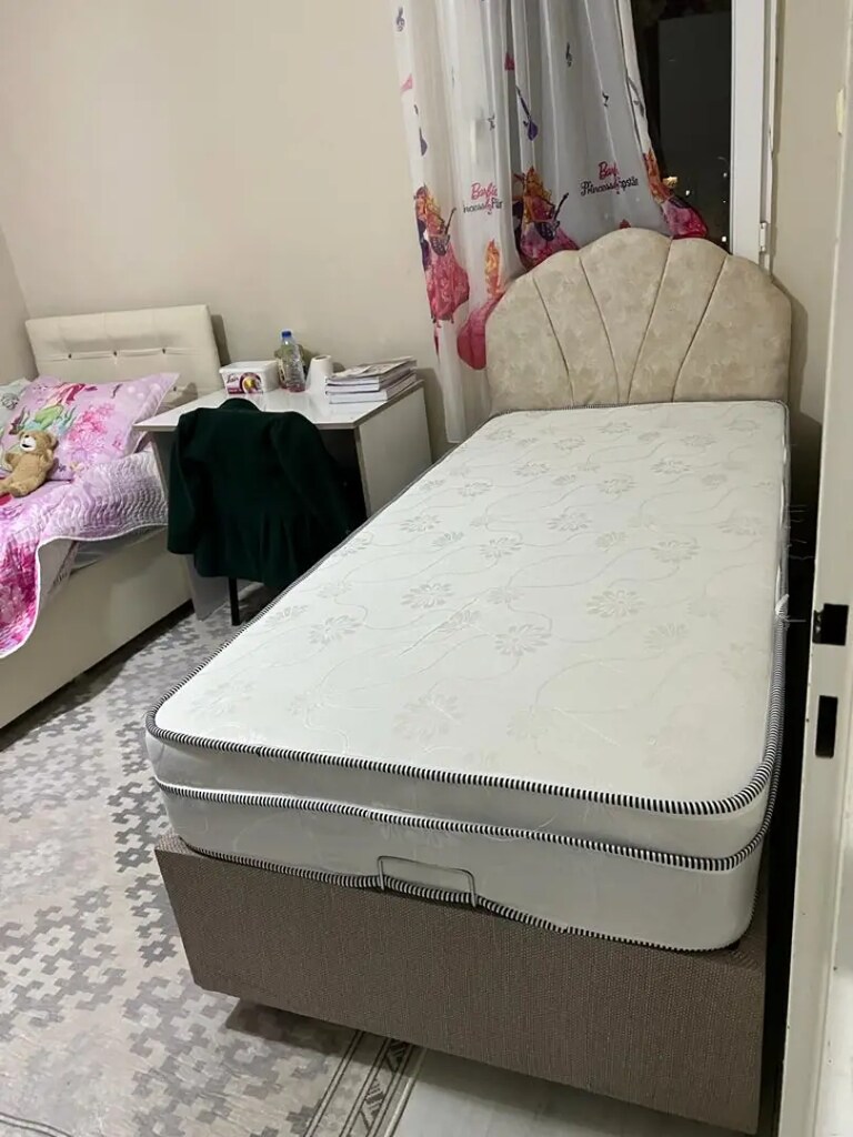 90x190 ultra lüks kapitoneli baza başlık yatak sıfır ürün ambaljinda - 6