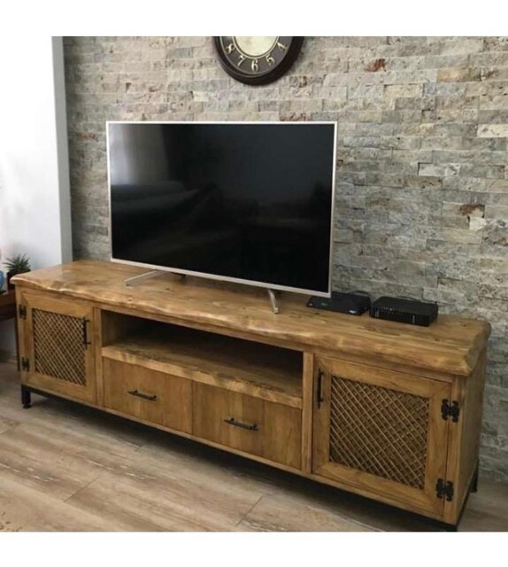 Kütük ahşap tv ünitesi