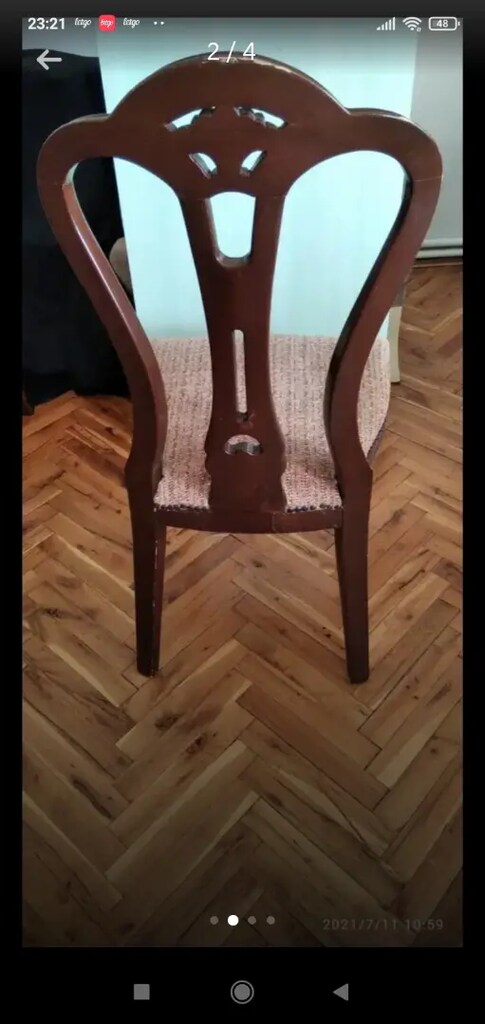 Antika Ahşap Gürgen Sandalye- Açıklamayı okuyun lütfen - 3