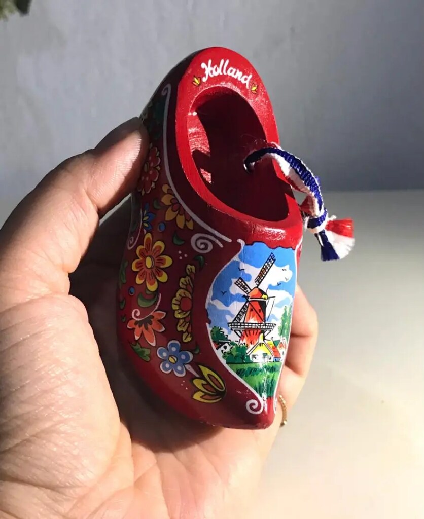 Hollanda El Boyama Ahşap Ayakkabı Dekor - 11