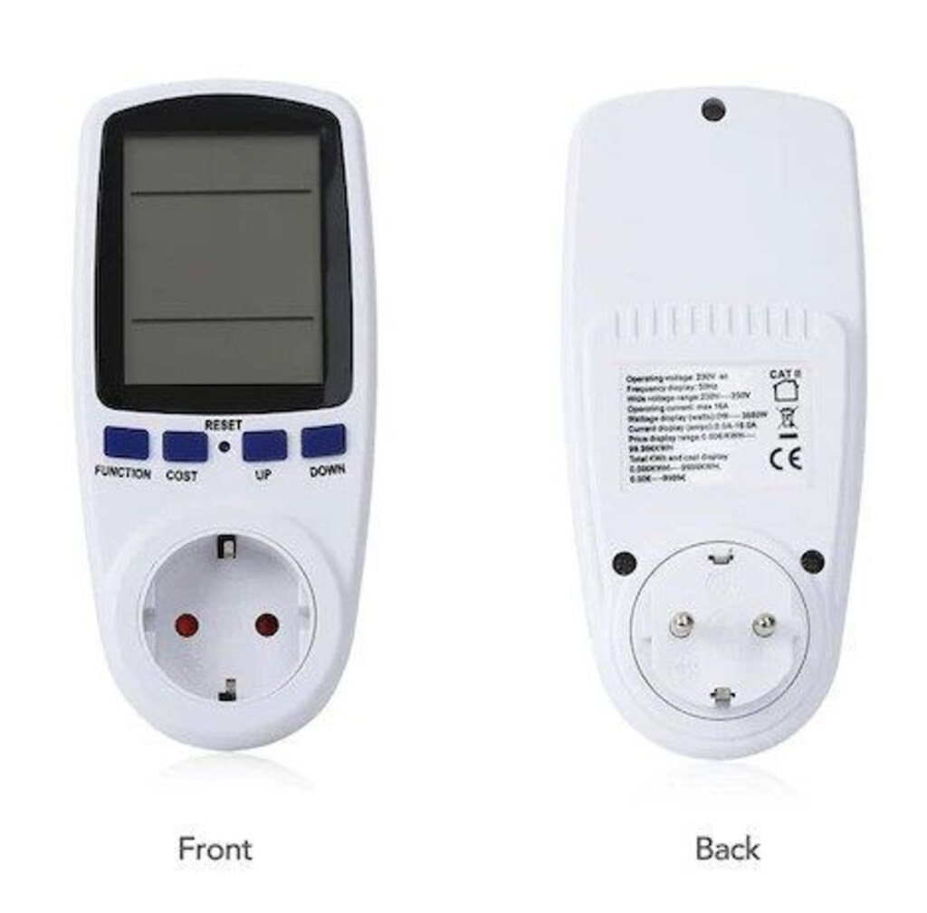 Wattmetre Priz Tipi 16A 3680W Enerji Sarfiyat Ölçer - 4