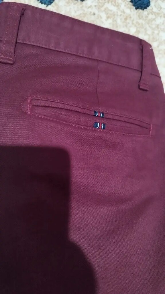 Bordo şık dokuma kumaş slim fit pantolon..Zara, Polo avva bir çok - 3