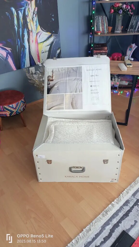 Karaca home juliet ekru yatak örtüsü seti - 4