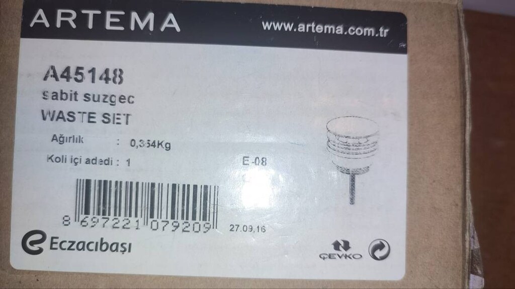 Artema A45148 Lavabo Yuvarlak Süzgeci Sabit - 2