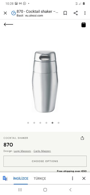 Alessi shaker. Sıfır ürün. Her barmenin rüyası
