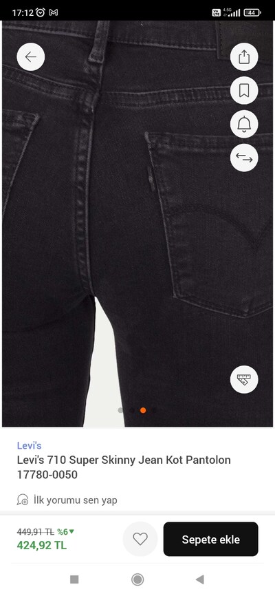 Levi's bayan kot pantolon likral? s?f?r diyebilirim
