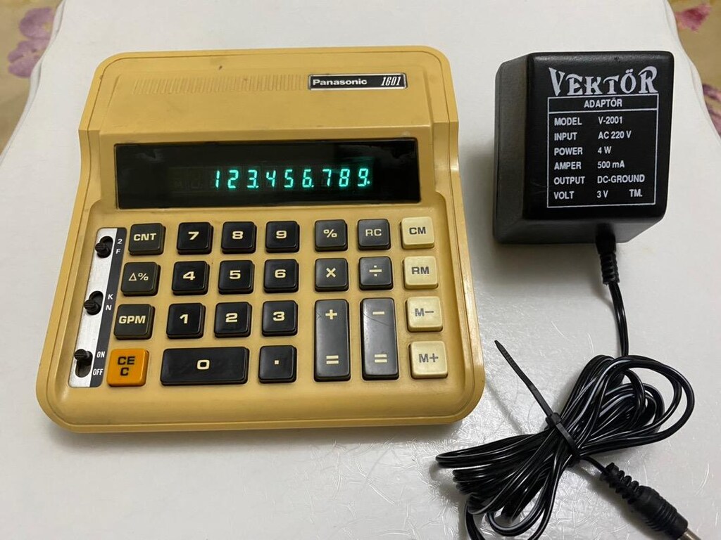 Panasonic 1601 floresan ekran hesap makinesi
