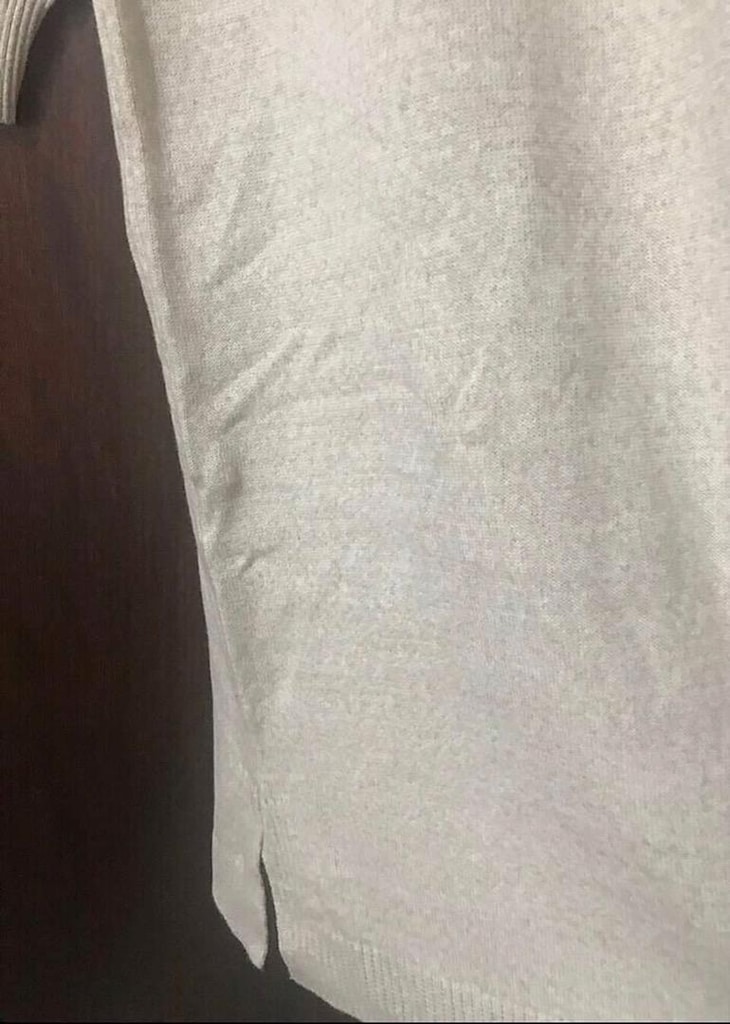 Kadın krem rengi triko tunik uzun kazak oversize 38 40 42 beden - 5