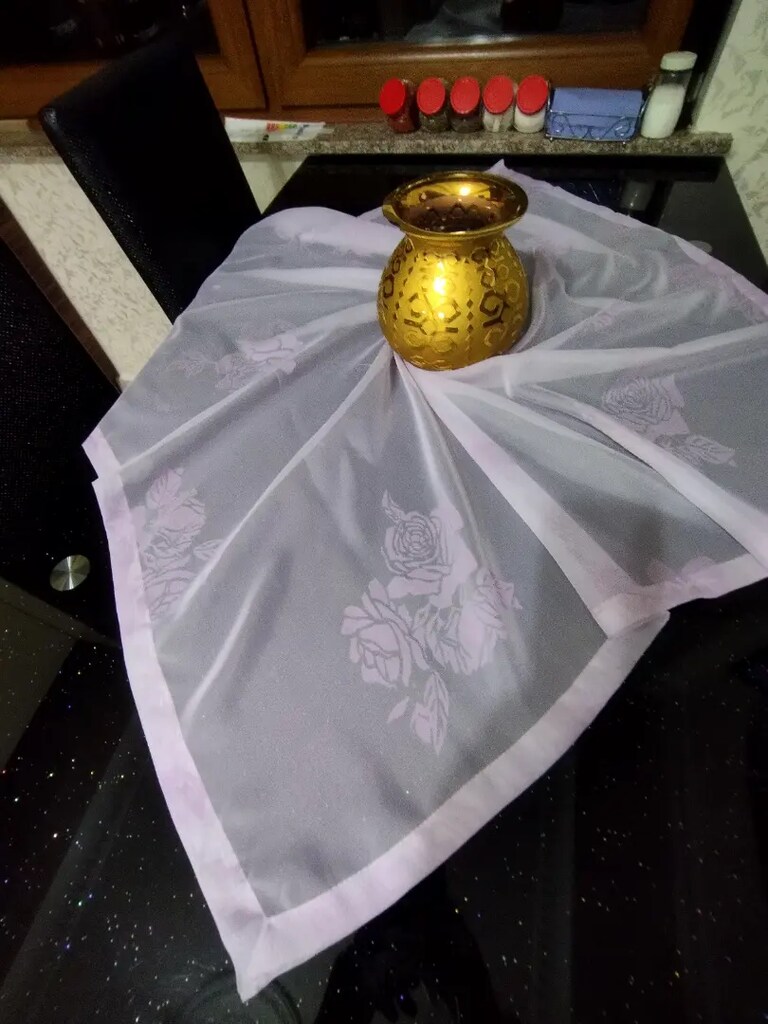 Desenli tül örtü iki adet sıfır kullanılmamış - 2