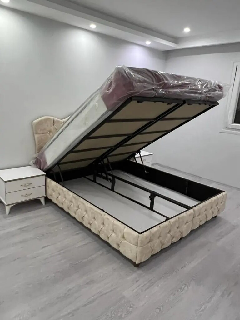 150x200 ultra lüks kapitoneli baza başlık yatak sıfır ürün ambaljinda - 2