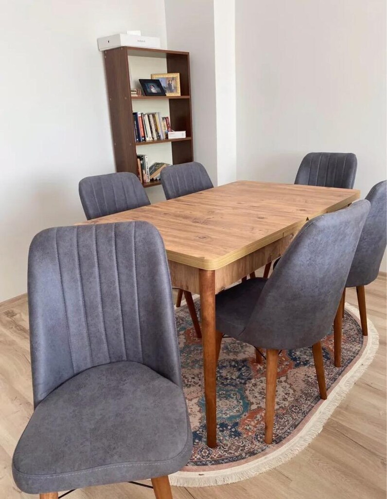 masa takımı 6 sandalye 1 masa kelebek model