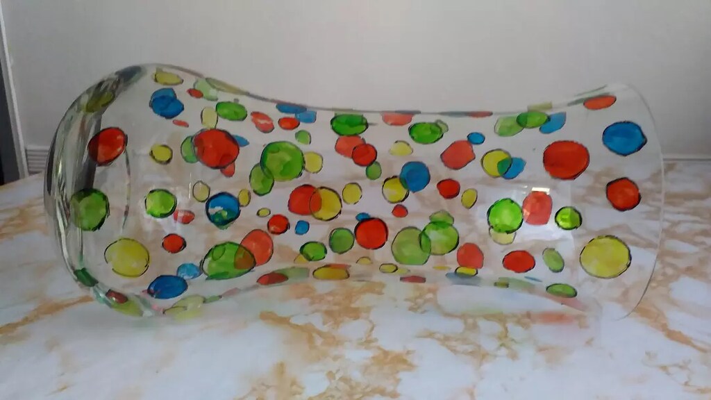 ÖzelTasarım Cam Elyapı motifli fli Vazo - 3