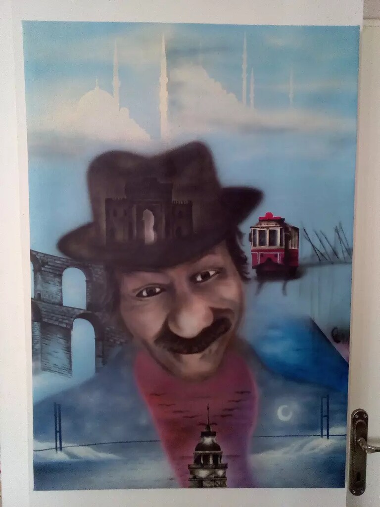 İstanbul akrilik boya tablo resim airbrush - 5