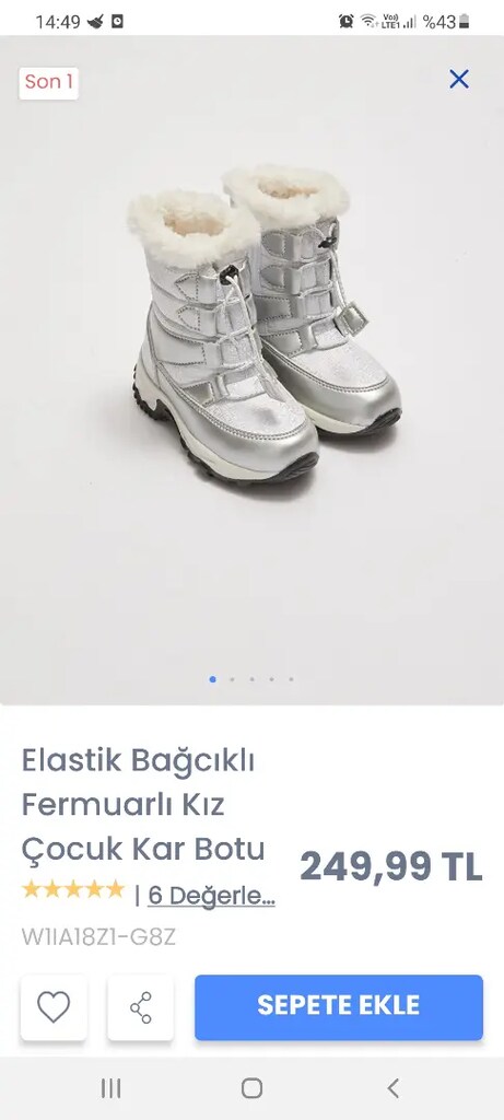 Lcw çocuk kar botu 28numara