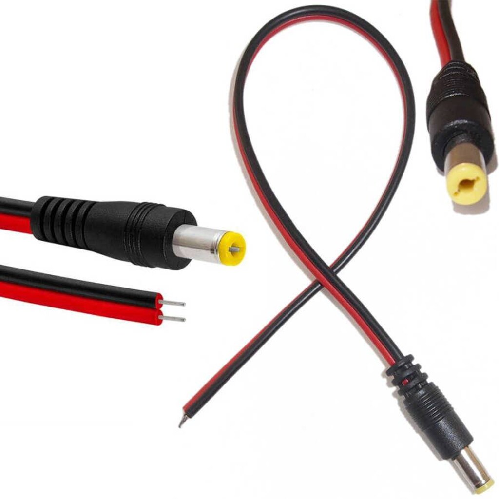 6 ADET 20 cm. JACK POWER CCTV JAK 5.5*2.1mm KAMERA ERKEK KABLO - 2