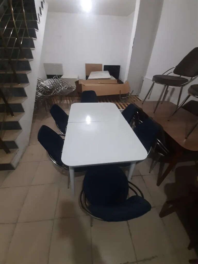 Mdf lake boyali acilir kelebek masa 6adet aras sandalye - 5