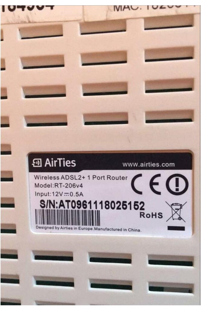 Airties kablosuz modem , rt 206v4 - 2