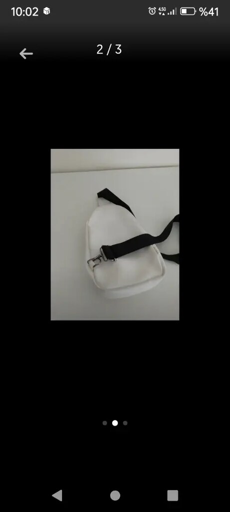 Beyaz çapraz 3 bölmeli bayan çanta - 2