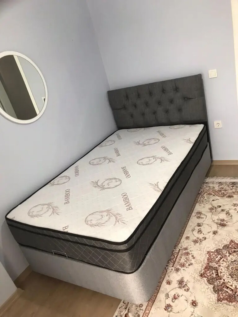 Sıfır 120×200cm özel ölçü tek kişilik kaliteli baza başlık petli yatak - 2