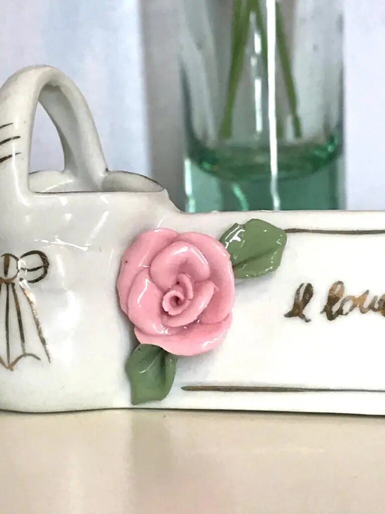 Vintage Capodimonte Çiçekli El Boyama Porselen Biblo - 10