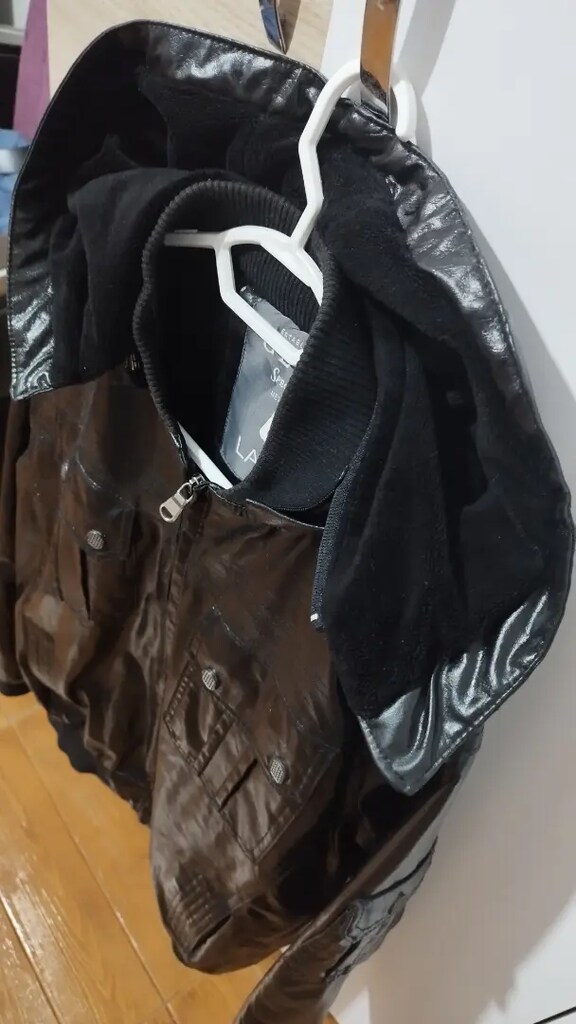 Şık slim fit kapişonlu deri mont.Adidas, zara, loft vs Bir çok eşofman - 7