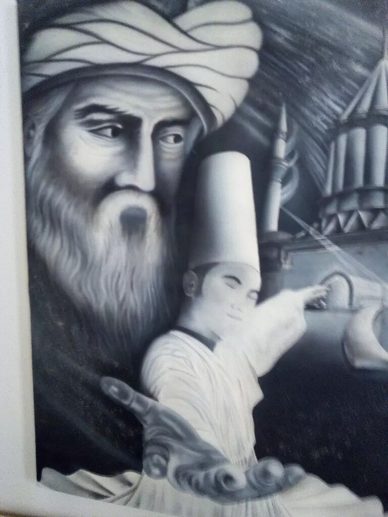 Mevlana tablo airbrush resim - 9