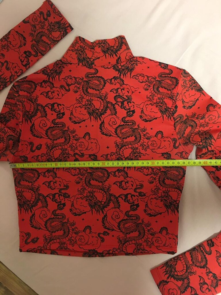 Bershka kırmızı ejderha bluz - 7