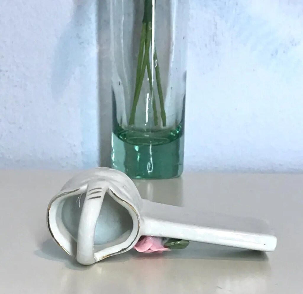 Vintage Capodimonte Çiçekli El Boyama Porselen Biblo - 5