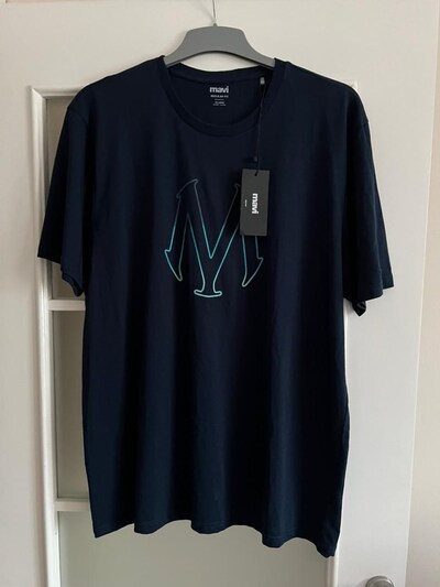 Mavi orijinal Düz Lacivert Erkek T-Shirt