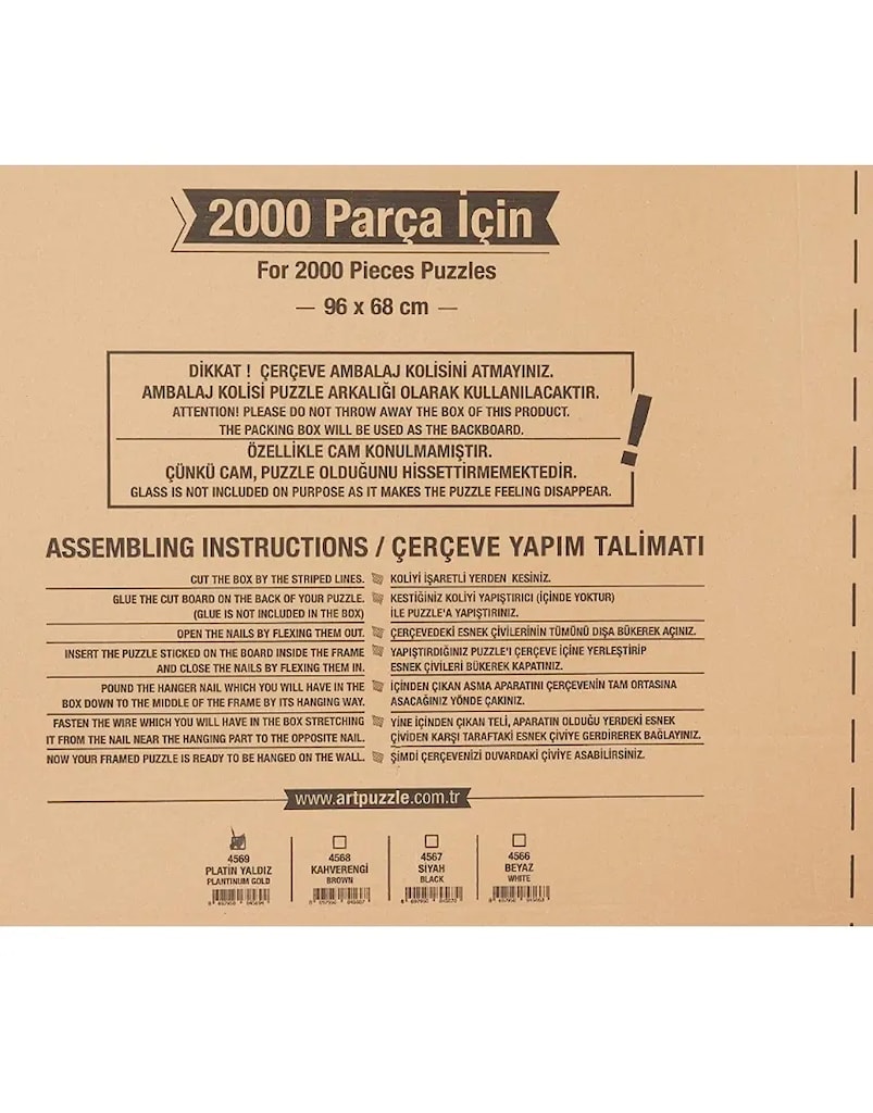 Art Puzzle Çerçevesi 2000'lik Platin Yaldız Çerçeve - 2