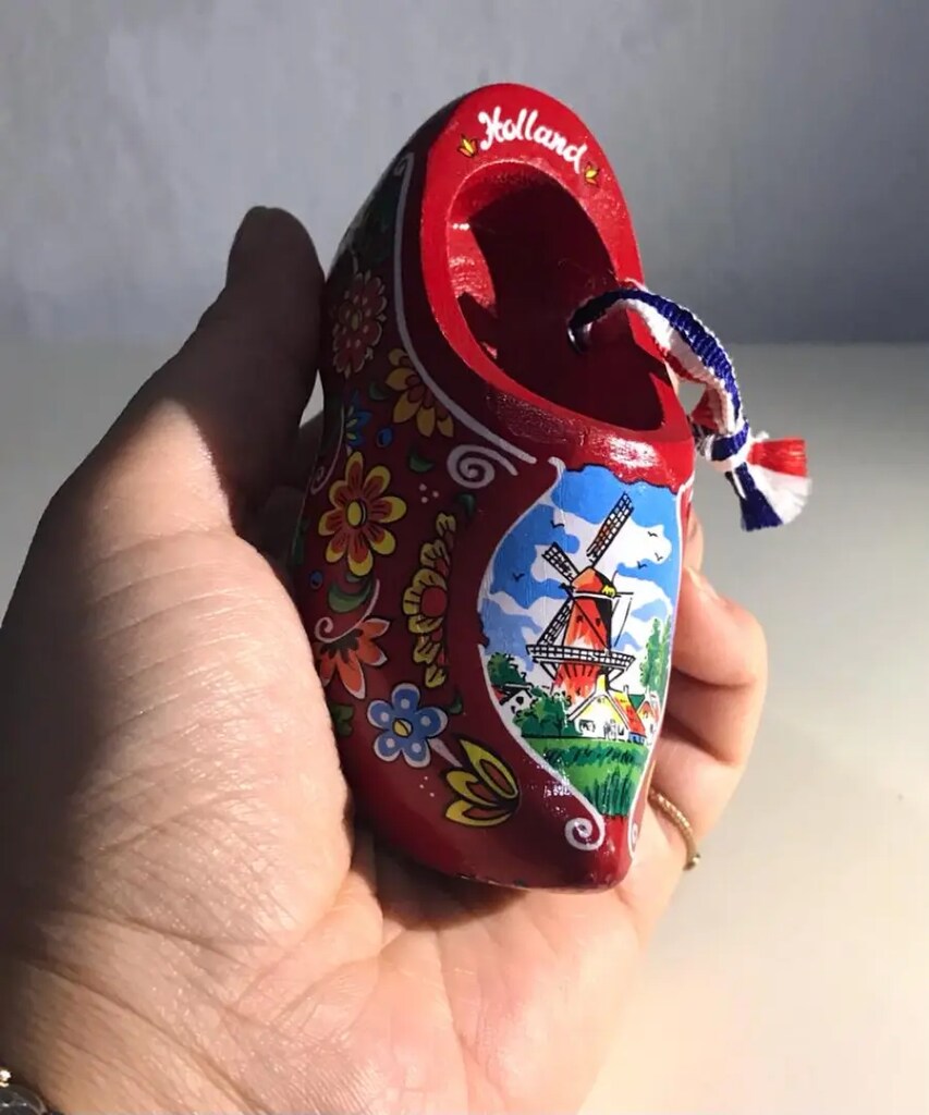 Hollanda El Boyama Ahşap Ayakkabı Dekor - 12