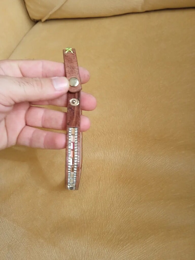 Swarovski taşlı deri bileklik - 3