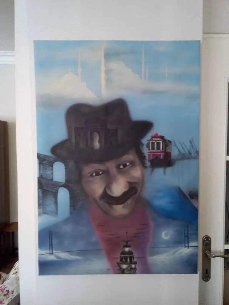 İstanbul akrilik boya tablo resim airbrush - 10