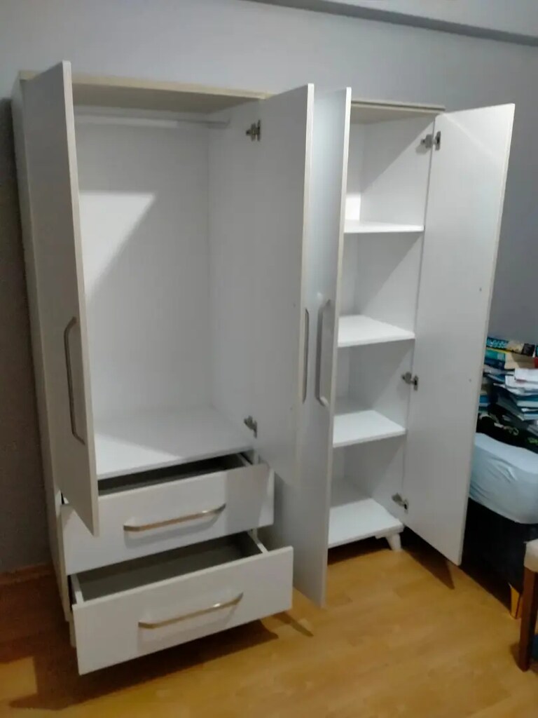 Sıfır kaliteli 4 kapılı elbise dolabı Gardolap - 4